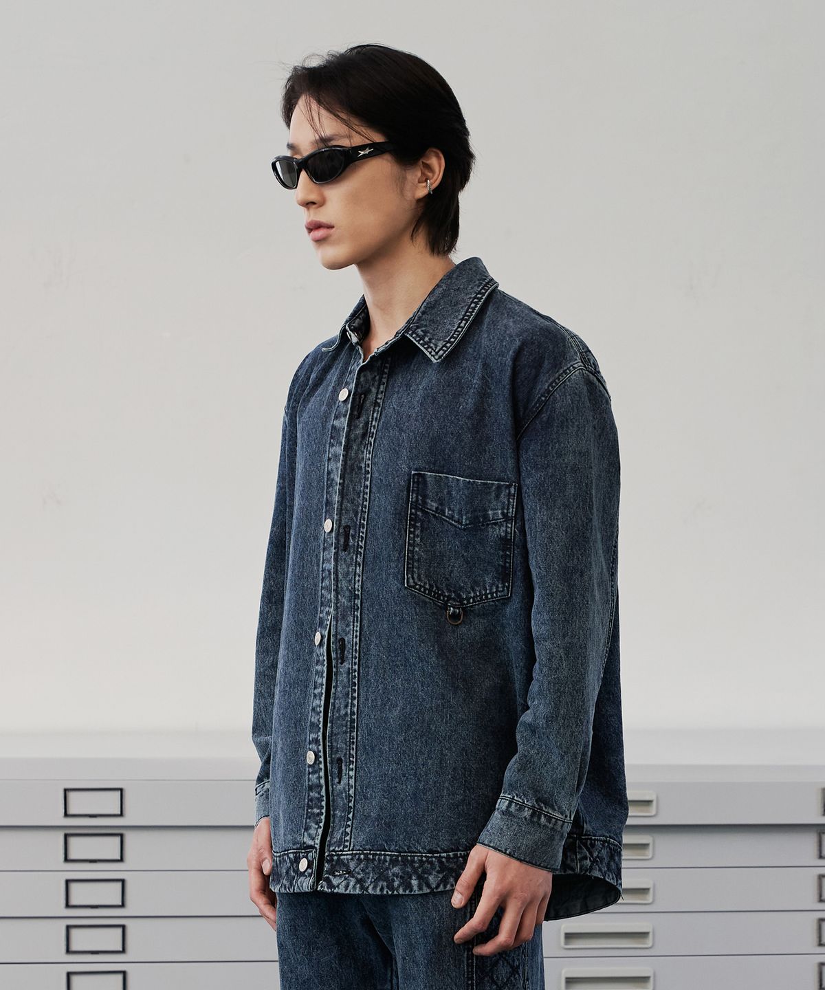 디메이든(DEMADEN) NAPALAKA DENIM SHIRT DEEP GREEN