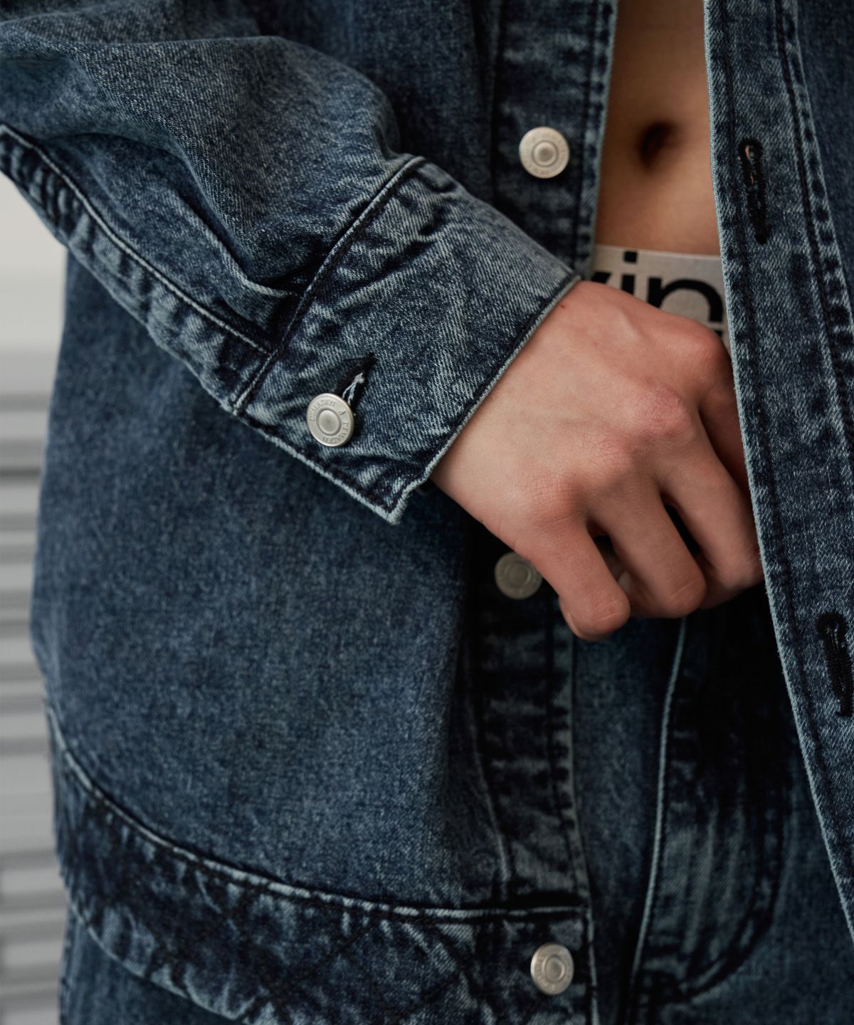디메이든(DEMADEN) NAPALAKA DENIM SHIRT DEEP GREEN