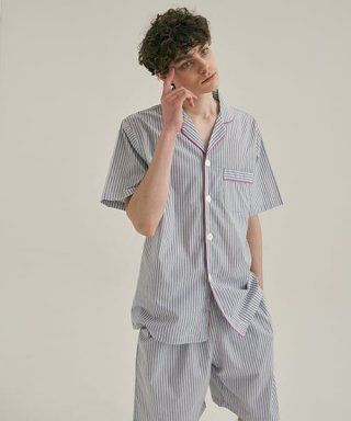 MUSINSA | JO'S LOUNGE (couple) Blue Mountains Short Pajama Set