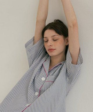MUSINSA | JO'S LOUNGE (couple) Blue Mountains Short Pajama Set
