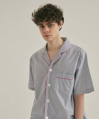 MUSINSA | JO'S LOUNGE (couple) Blue Mountains Short Pajama Set