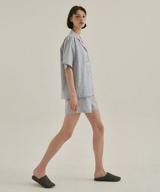 MUSINSA | JO'S LOUNGE (couple) Blue Mountains Short Pajama Set