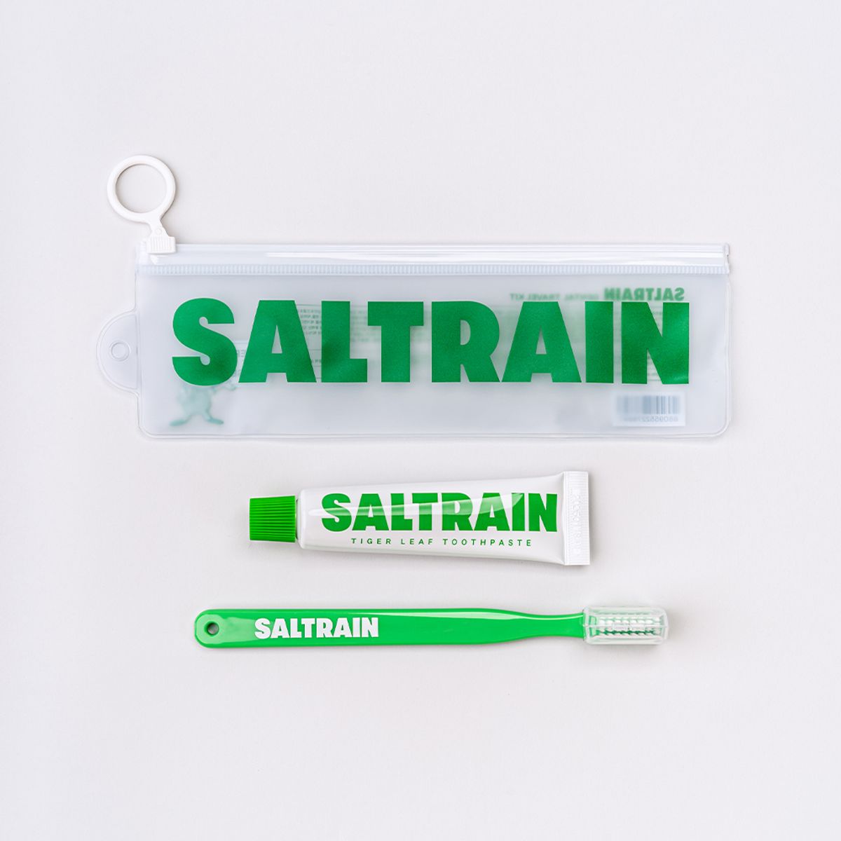 솔트레인(SALT RAIN) 트래블 키트 그린(치약1개 + 칫솔1개)