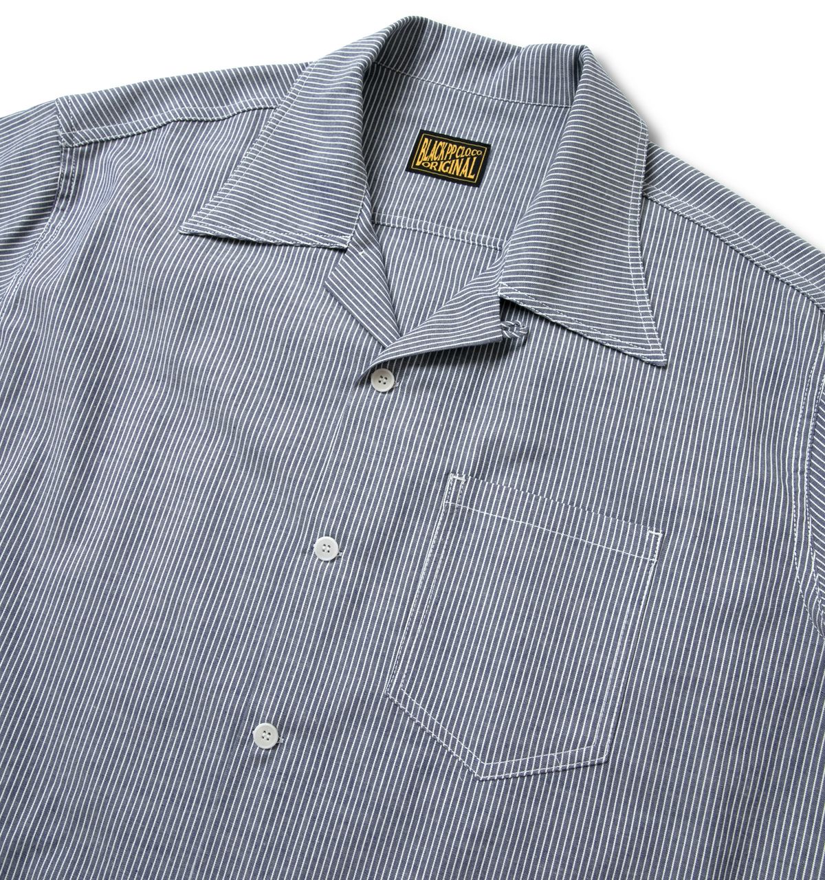 블랙피피(BLACKPP) BLACK PP Pencil Stripe Open Collar Shirt