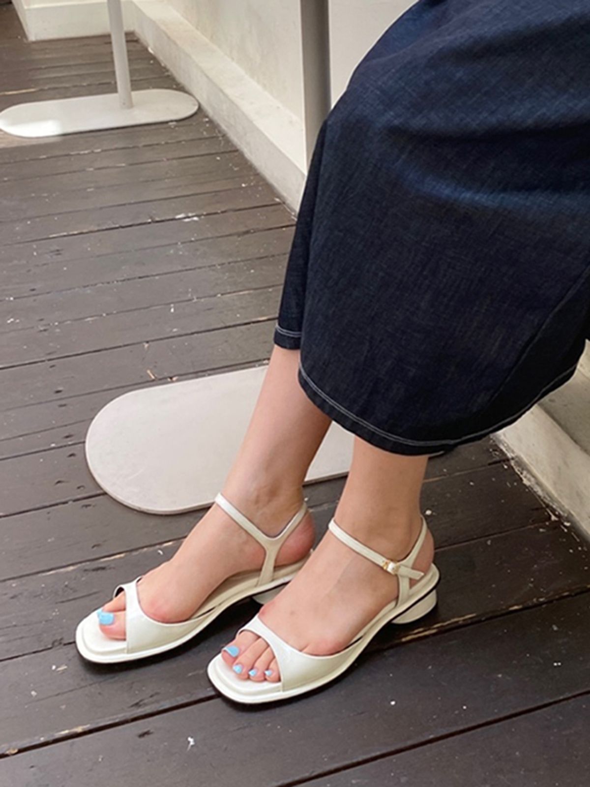 블랑수블랑(BLANC SUR BLANC) 제니샌들 아이보리 3cm