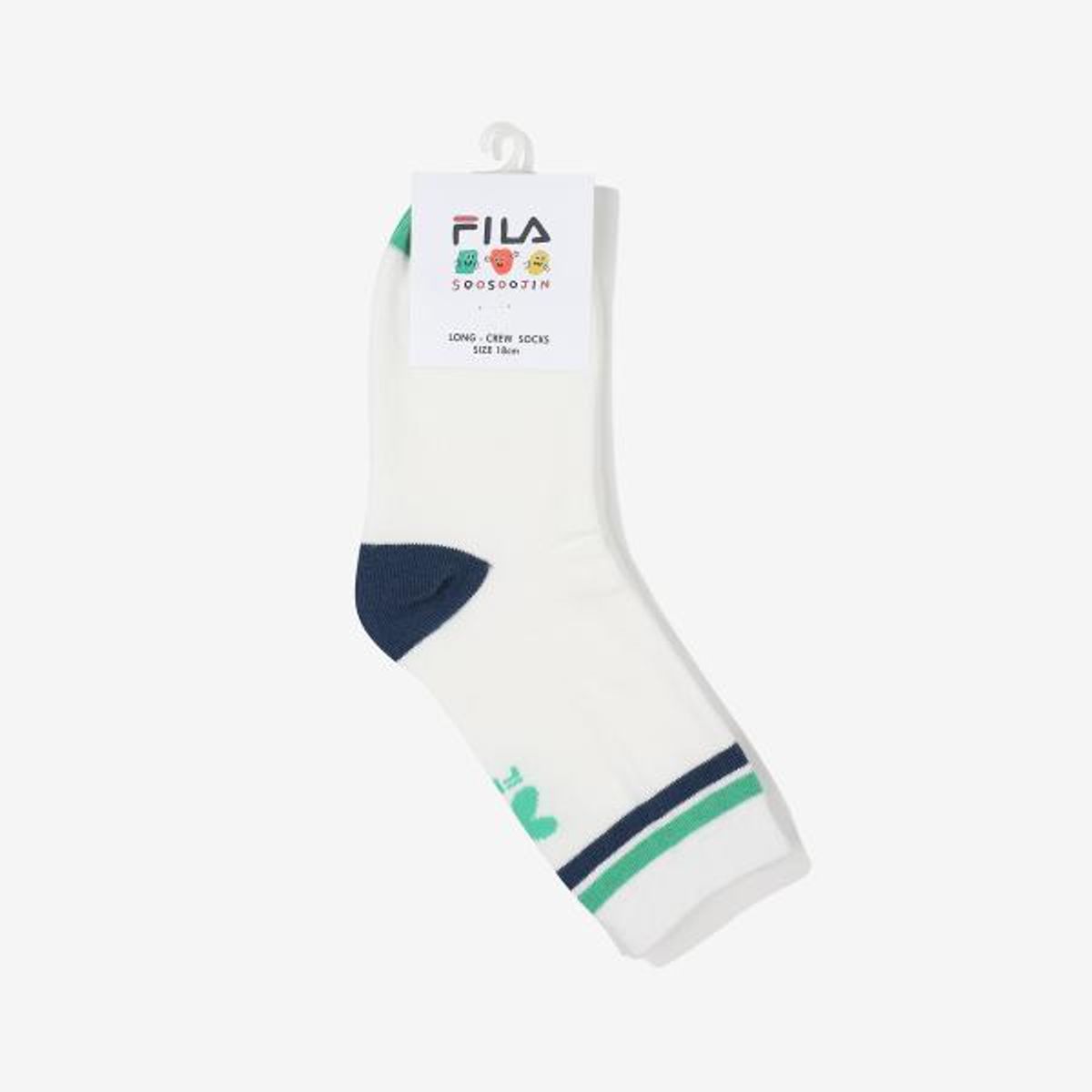 휠라 키즈(FILA KIDS) [휠라X수수진 콜라보]스트라이프 장목 양말(FK3SCF5S02XOWH)