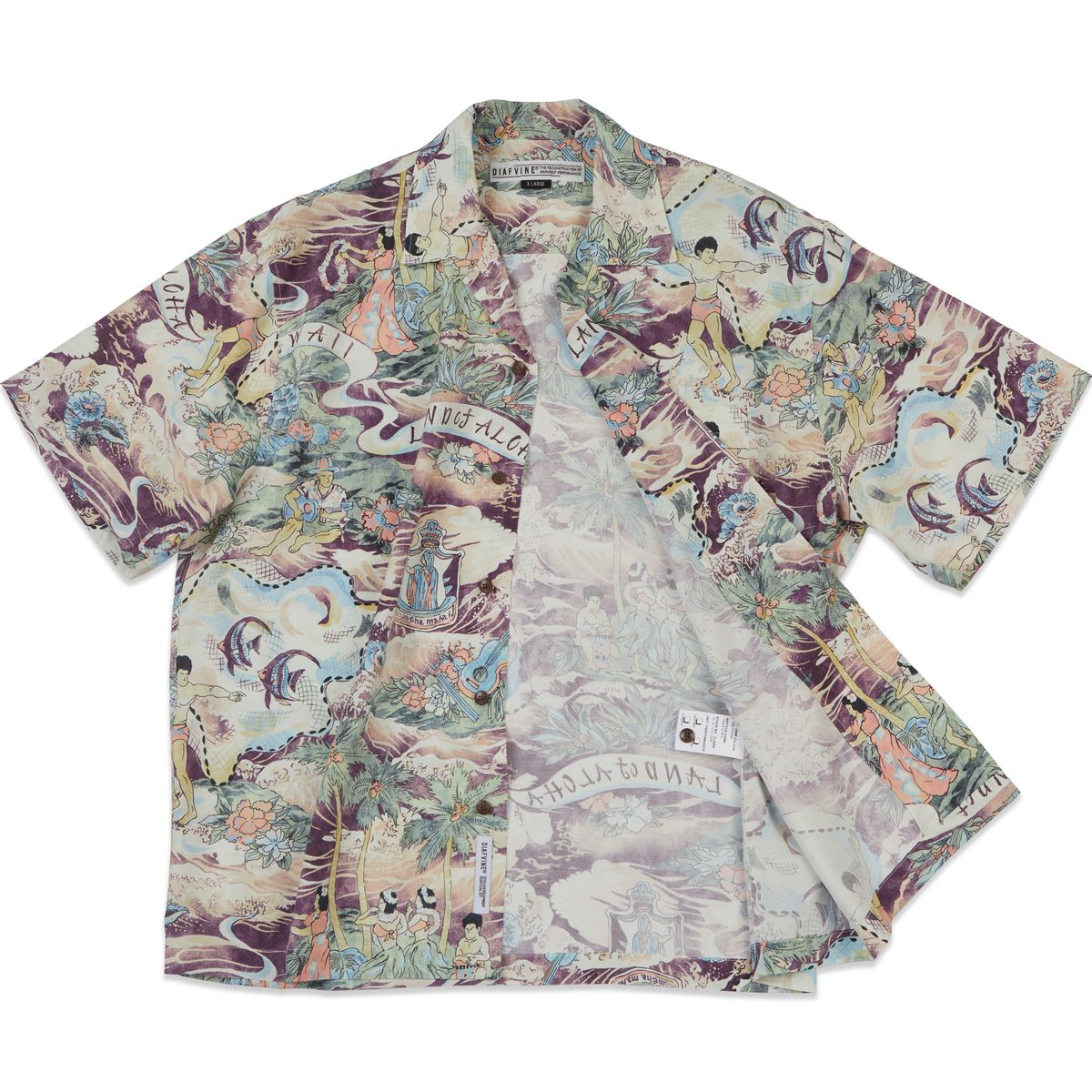 디아프바인(DIAFVINE) DV.LOT 684 LAND OF ALOHA shirt -Purple-
