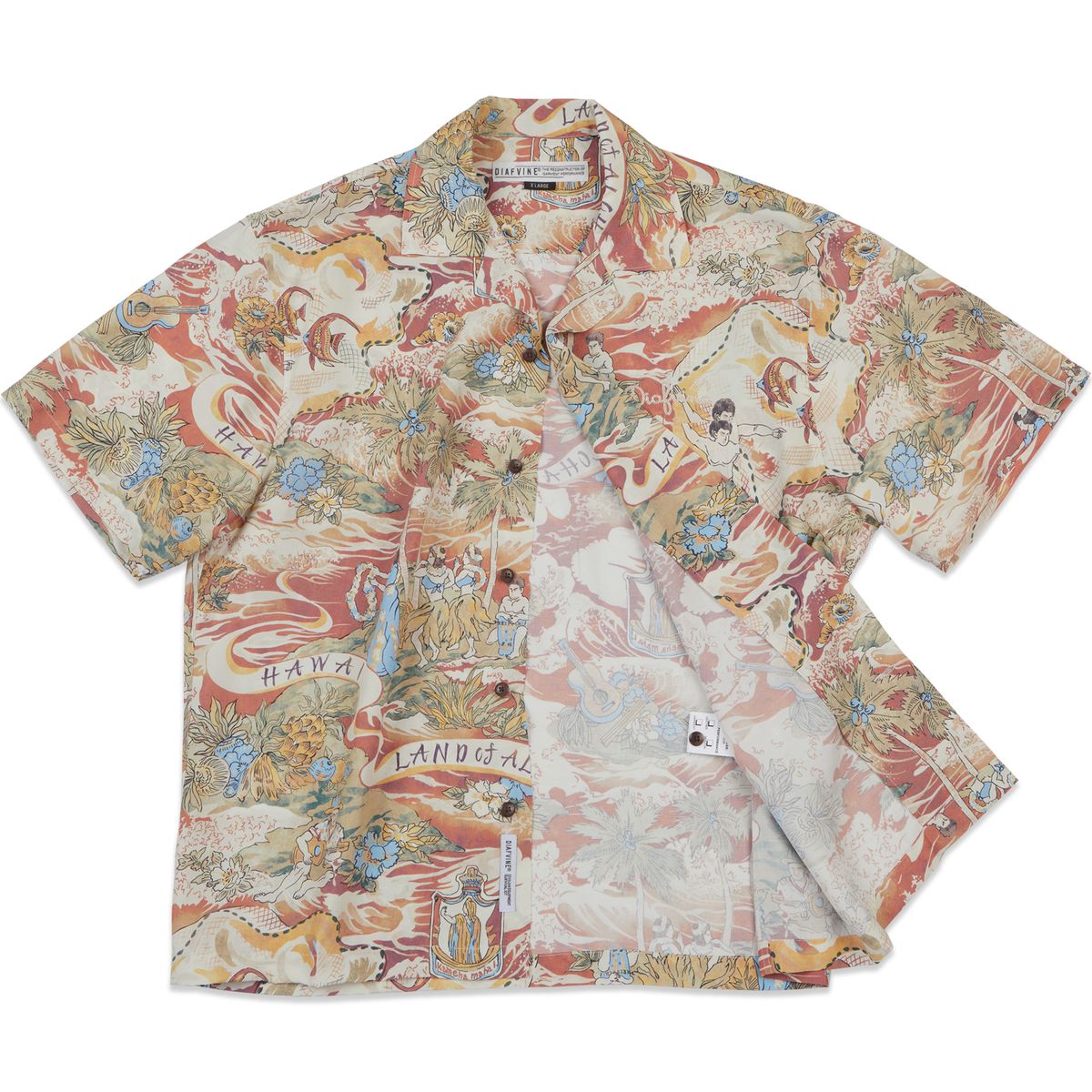 디아프바인(DIAFVINE) DV.LOT 684 LAND OF ALOHA shirt -Orange-
