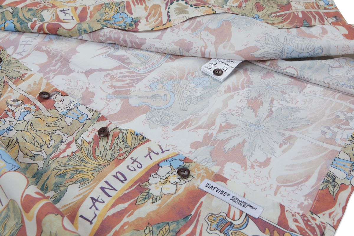 디아프바인(DIAFVINE) DV.LOT 684 LAND OF ALOHA shirt -Orange-
