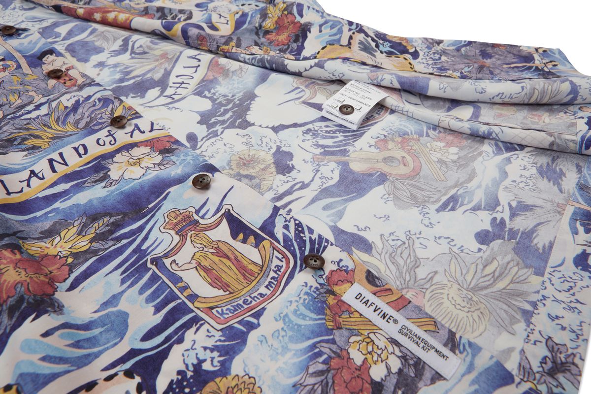 디아프바인(DIAFVINE) DV.LOT 684 LAND OF ALOHA shirt -Blue-