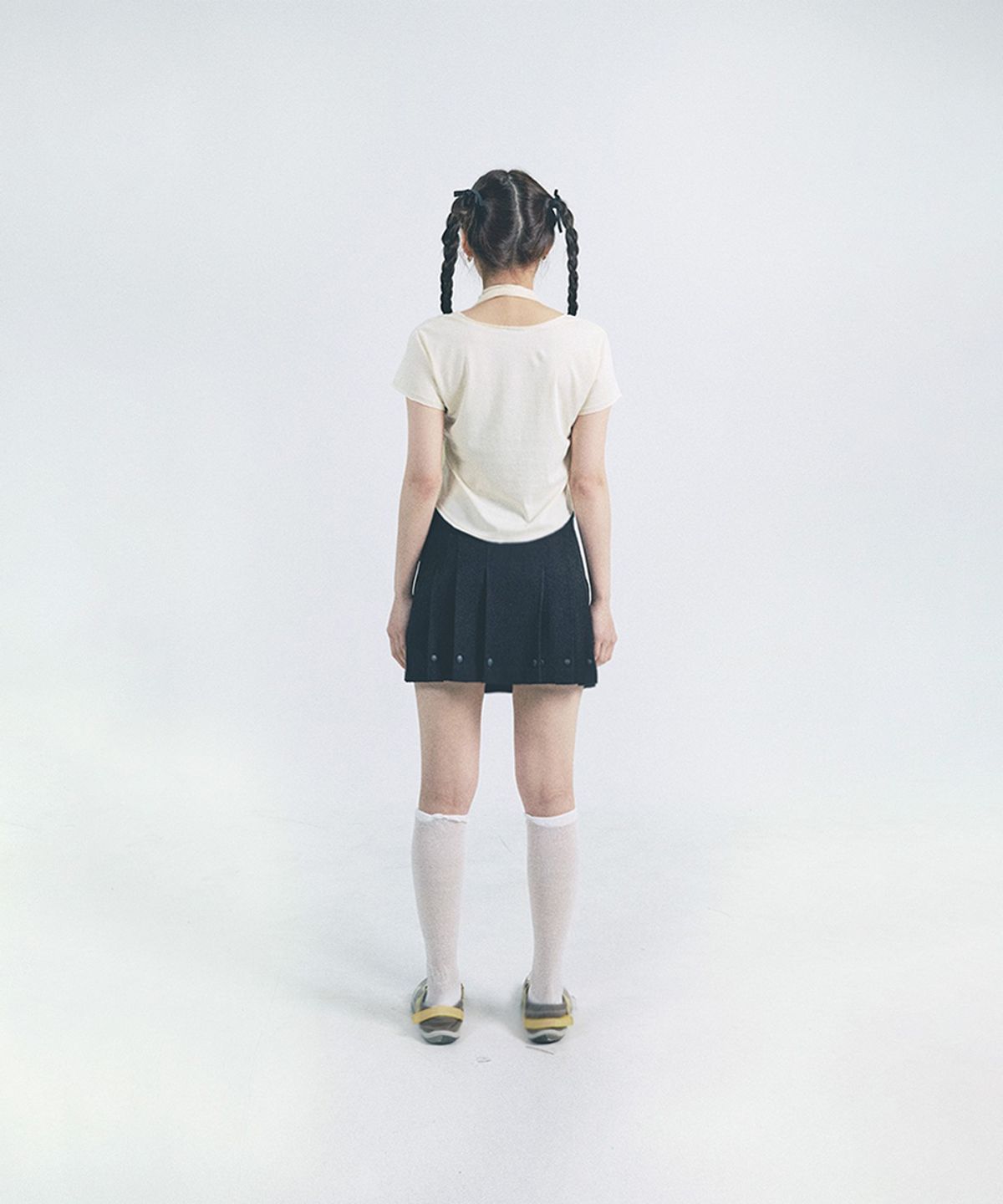 허그유어스킨(HUG YOUR SKIN) 하트 오너먼트 스카프 탑(레몬)