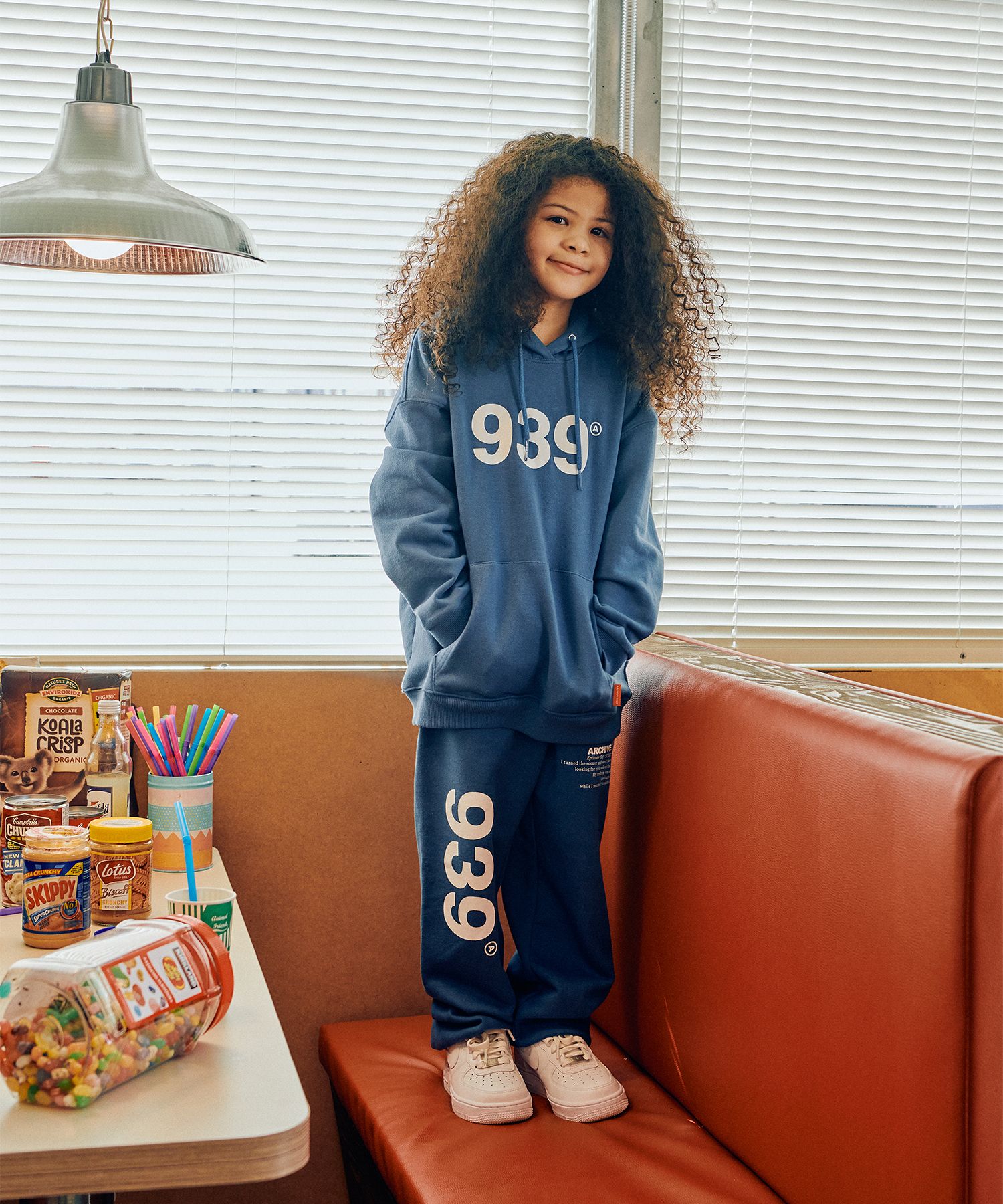 MUSINSA公式 | ARCHIVE BOLD KIDS 939 LOGO HOOD (BLUE)