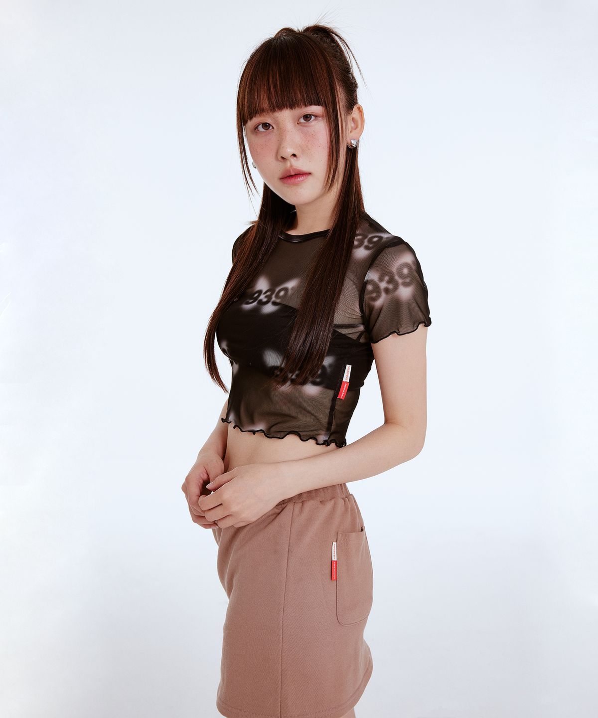 아카이브 볼드(ARCHIVE BOLD) [Archive Bold X Stumpynee] LOW-RISE SKIRT (BROWN)