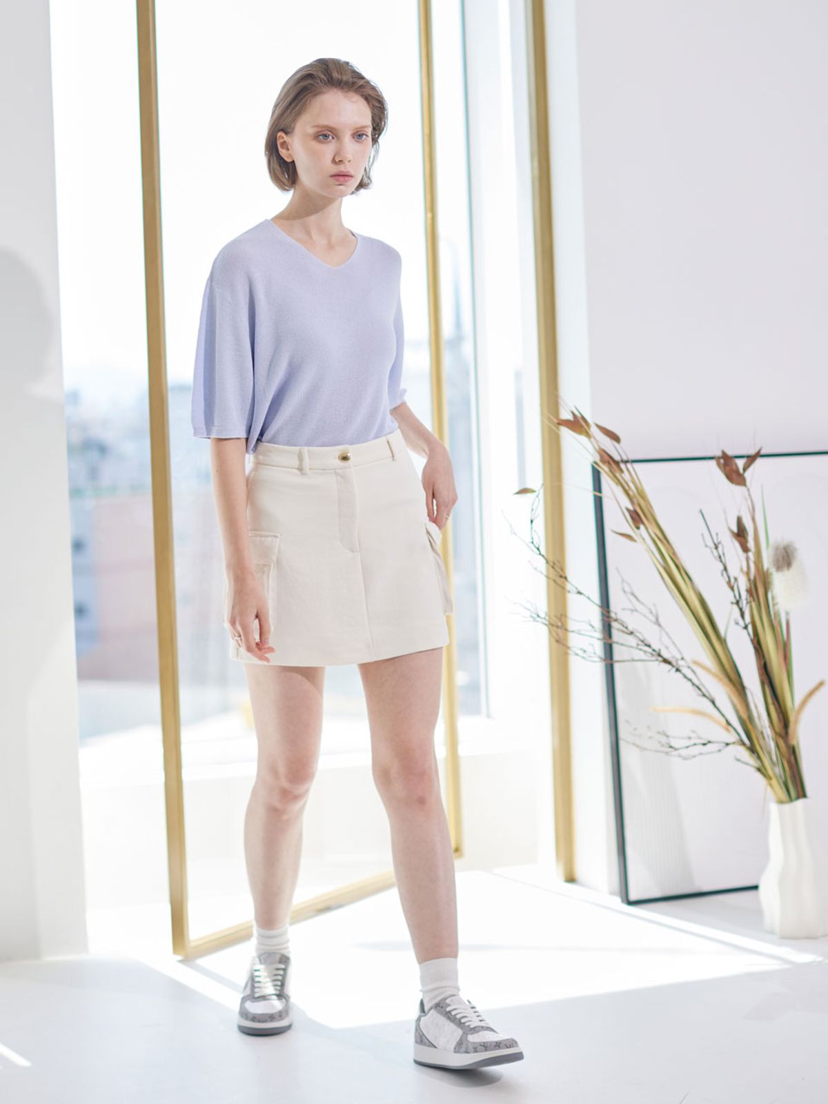 아이홀릭 캐시미어(AYIHOLIC CASHMERE) 루즈 언발 브이넥