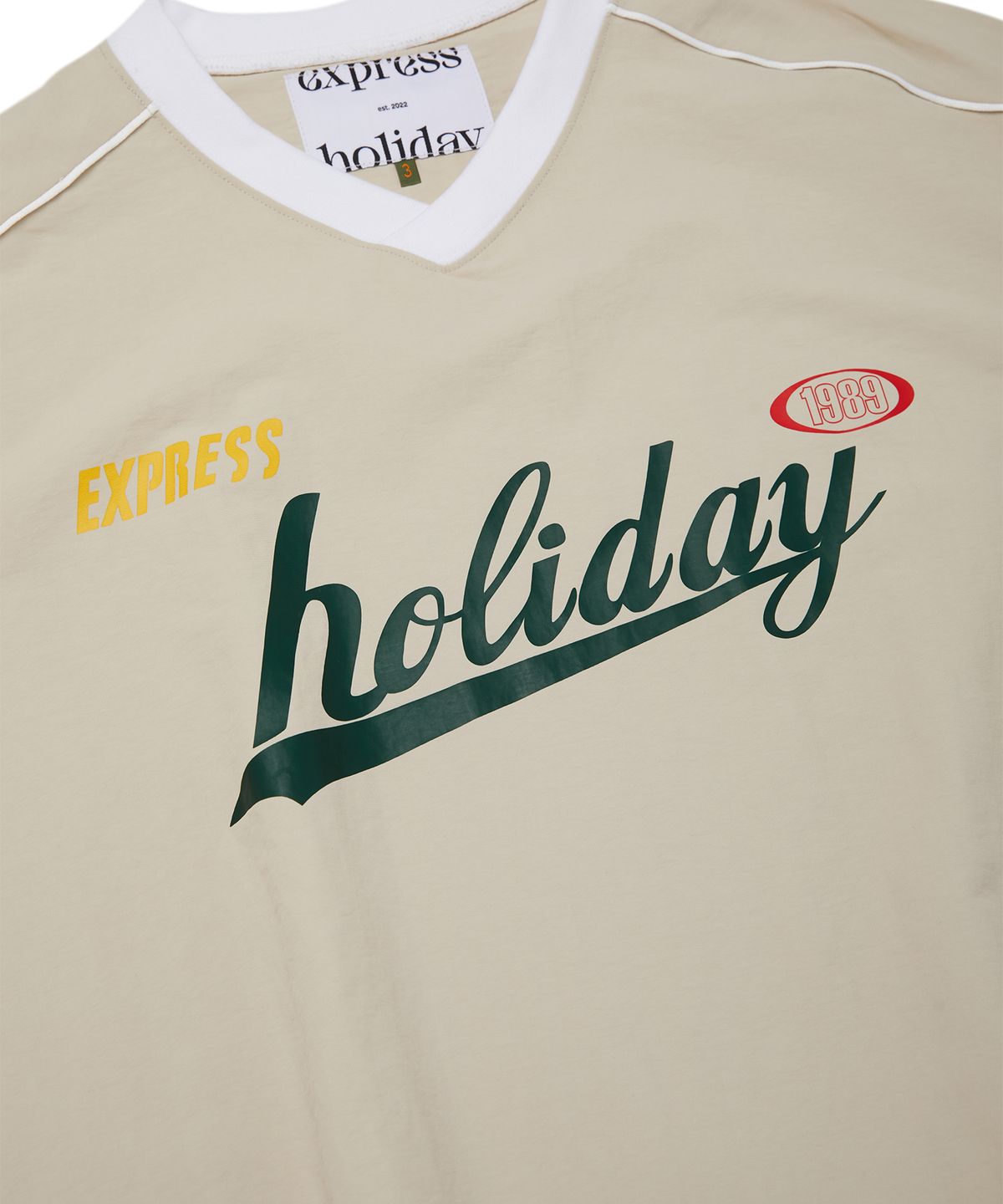 익스프레스홀리데이(EXPRESSHOLIDAY) 어센틱 나일론 하프 티셔츠_베이지