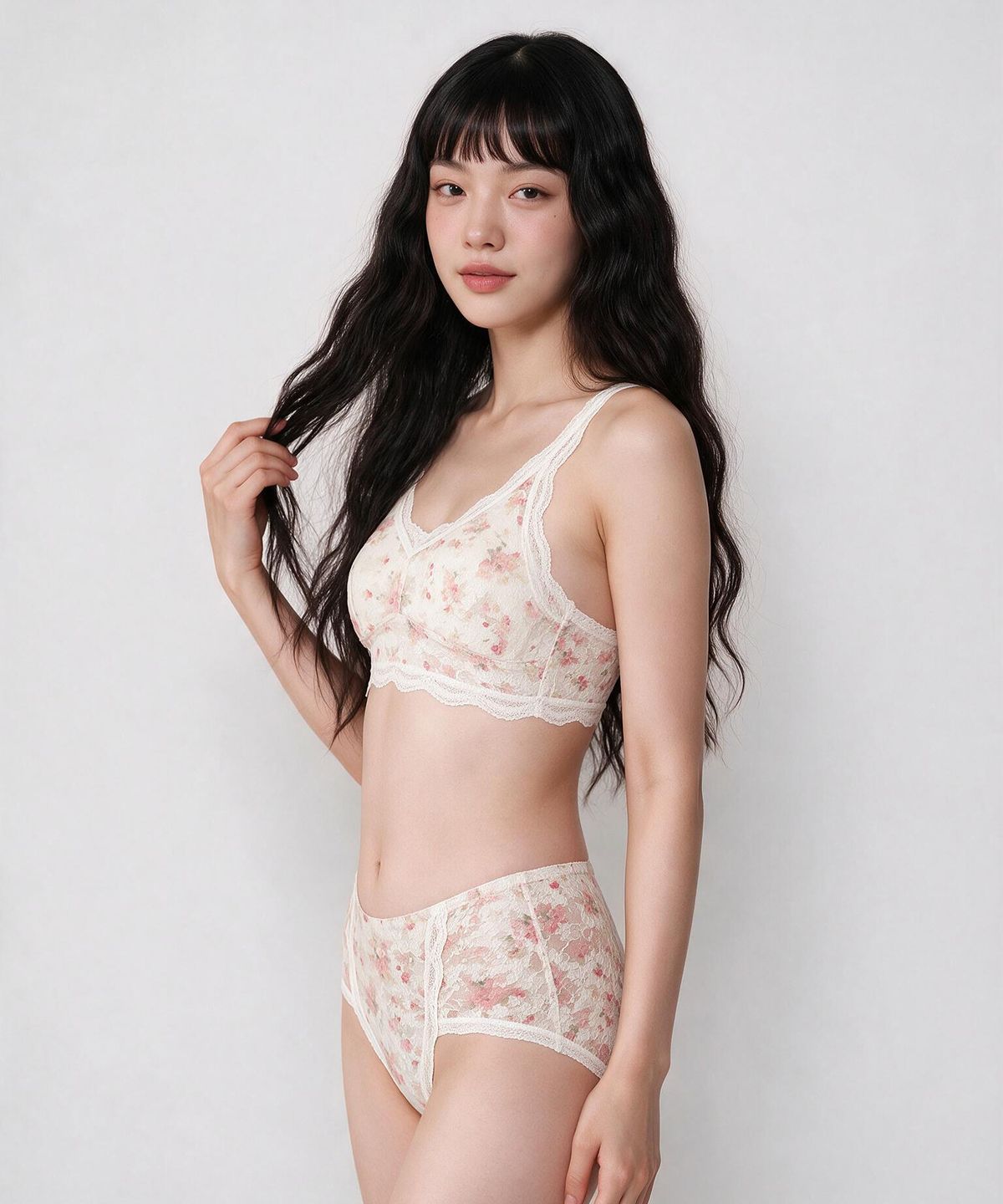 댑(DAB) 데이지 레몬 레이스 노와이어 브라렛세트
