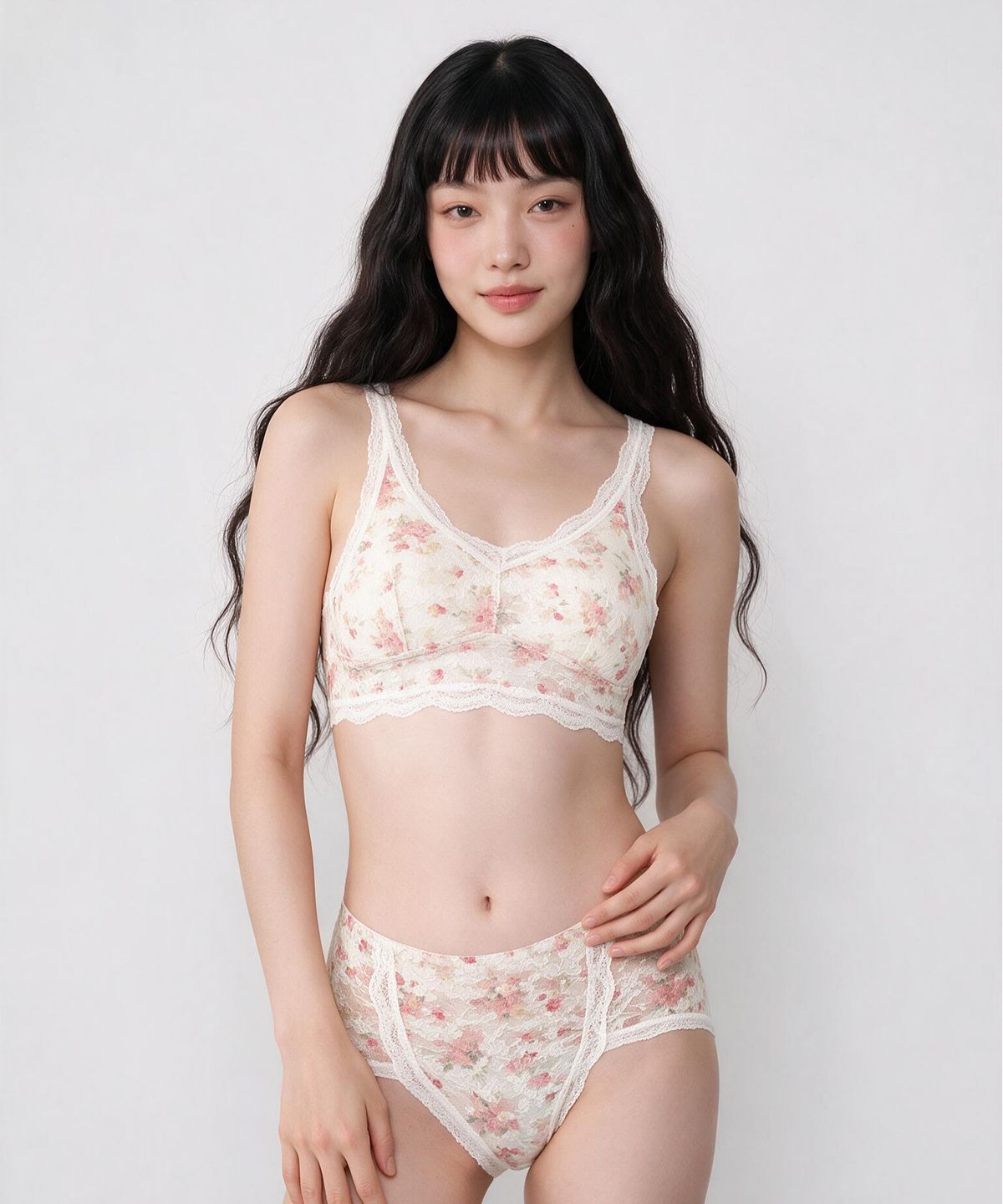 댑(DAB) 데이지 레몬 레이스 노와이어 브라렛세트