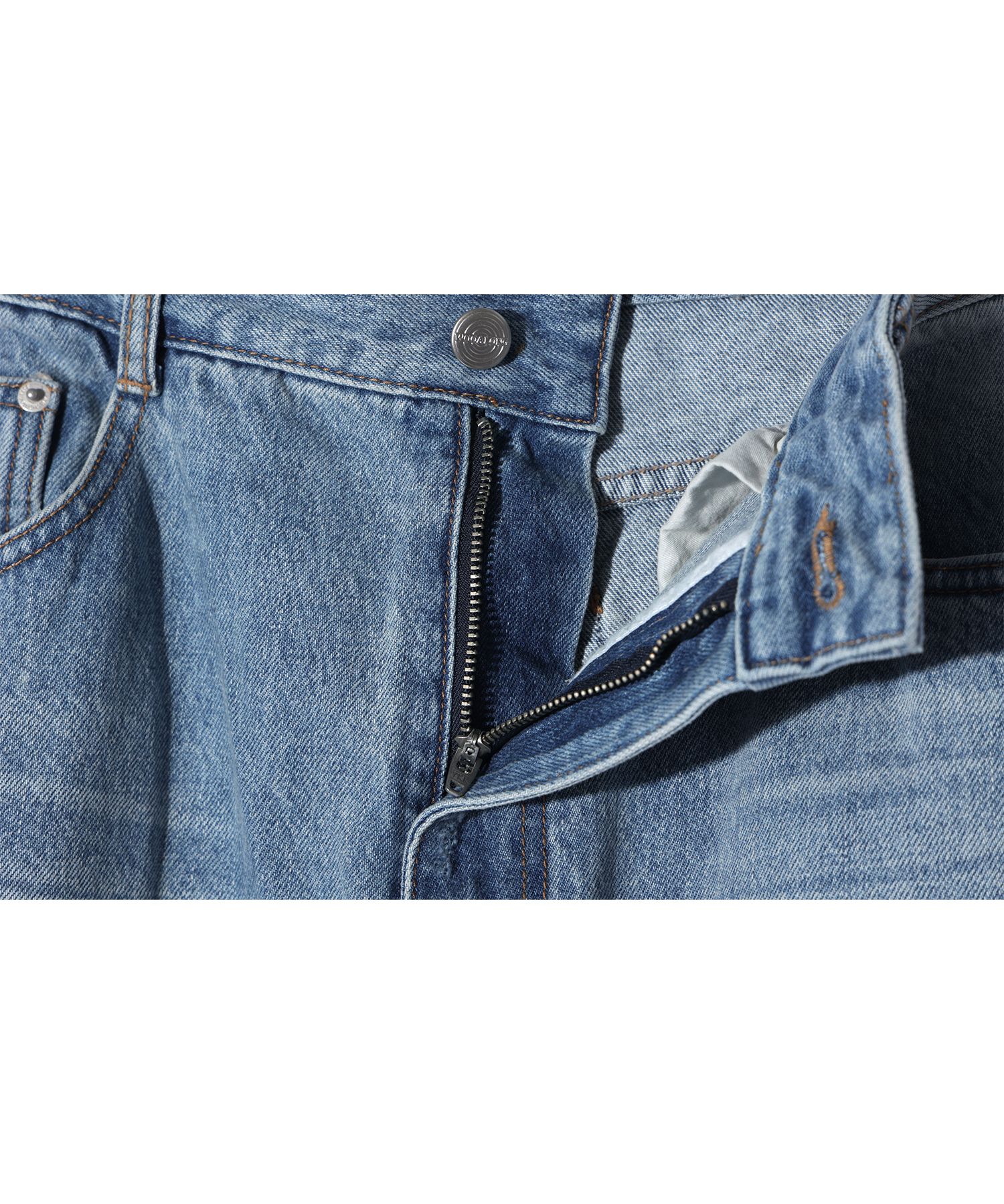 MUSINSA公式 | WOOALONG Signature cargo denim pants - BLUE