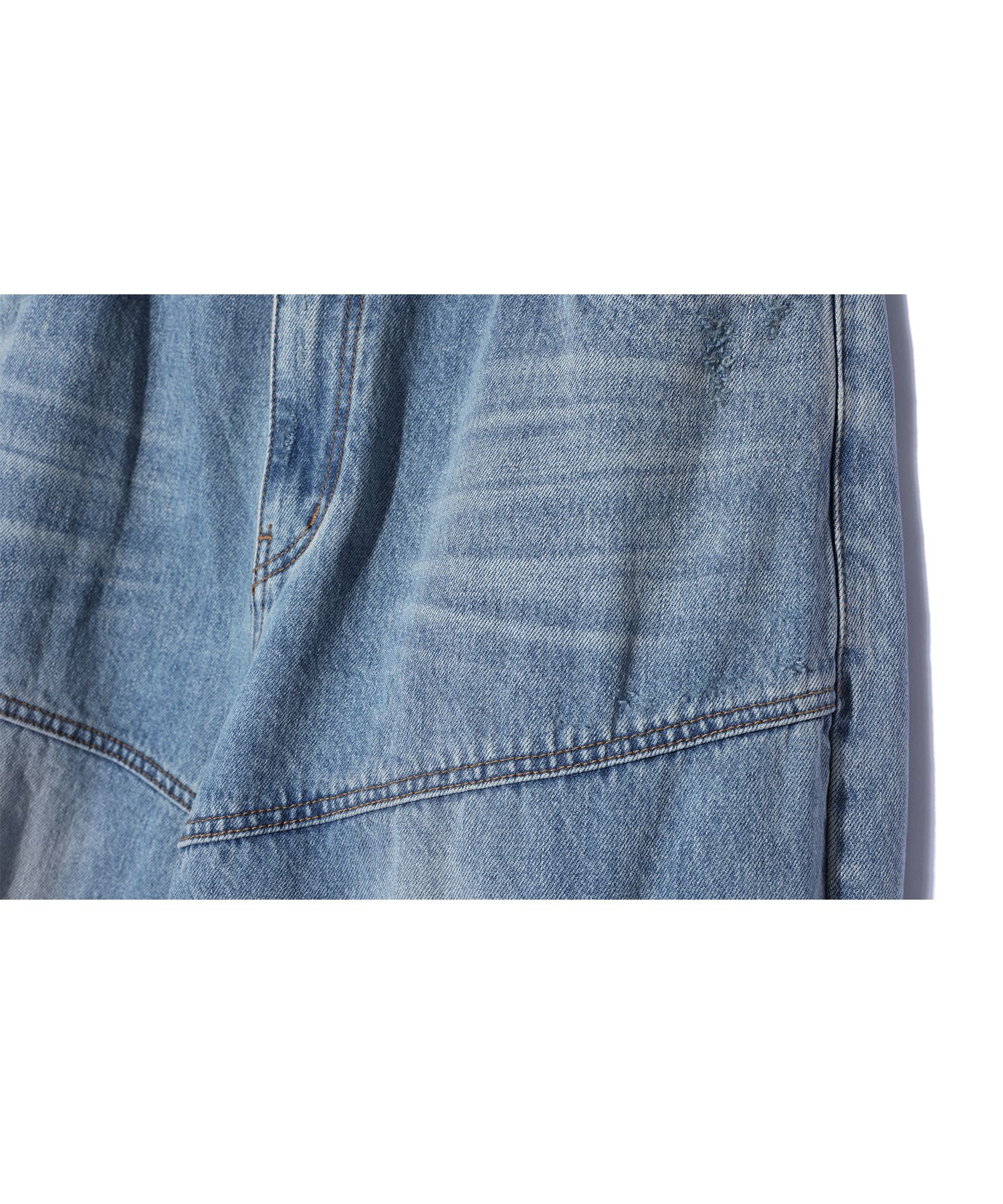 MUSINSA公式 | WOOALONG Signature cargo denim pants - BLUE