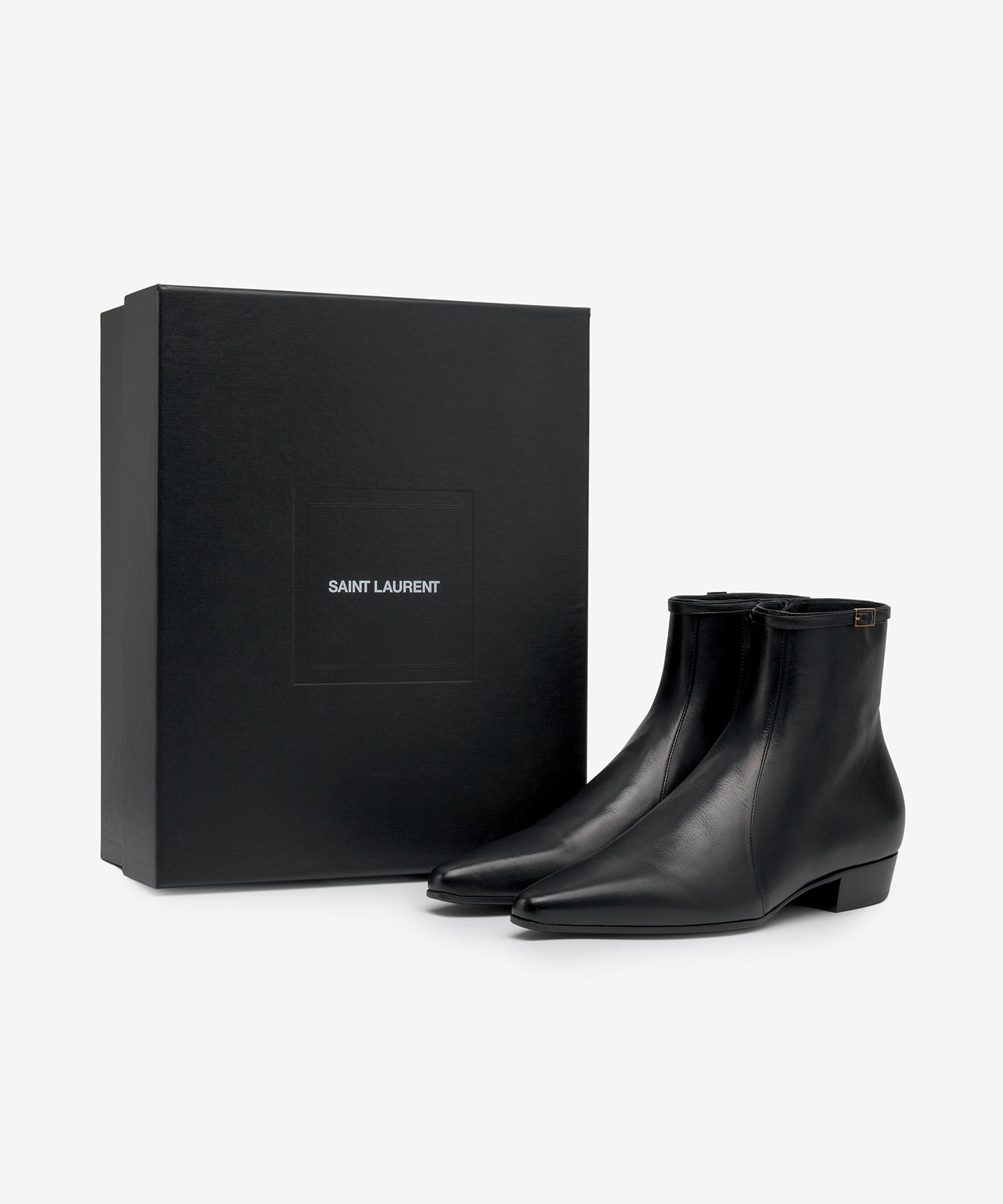 MUSINSA | SAINT LAURENT ARSUN Zipper Boots - Black