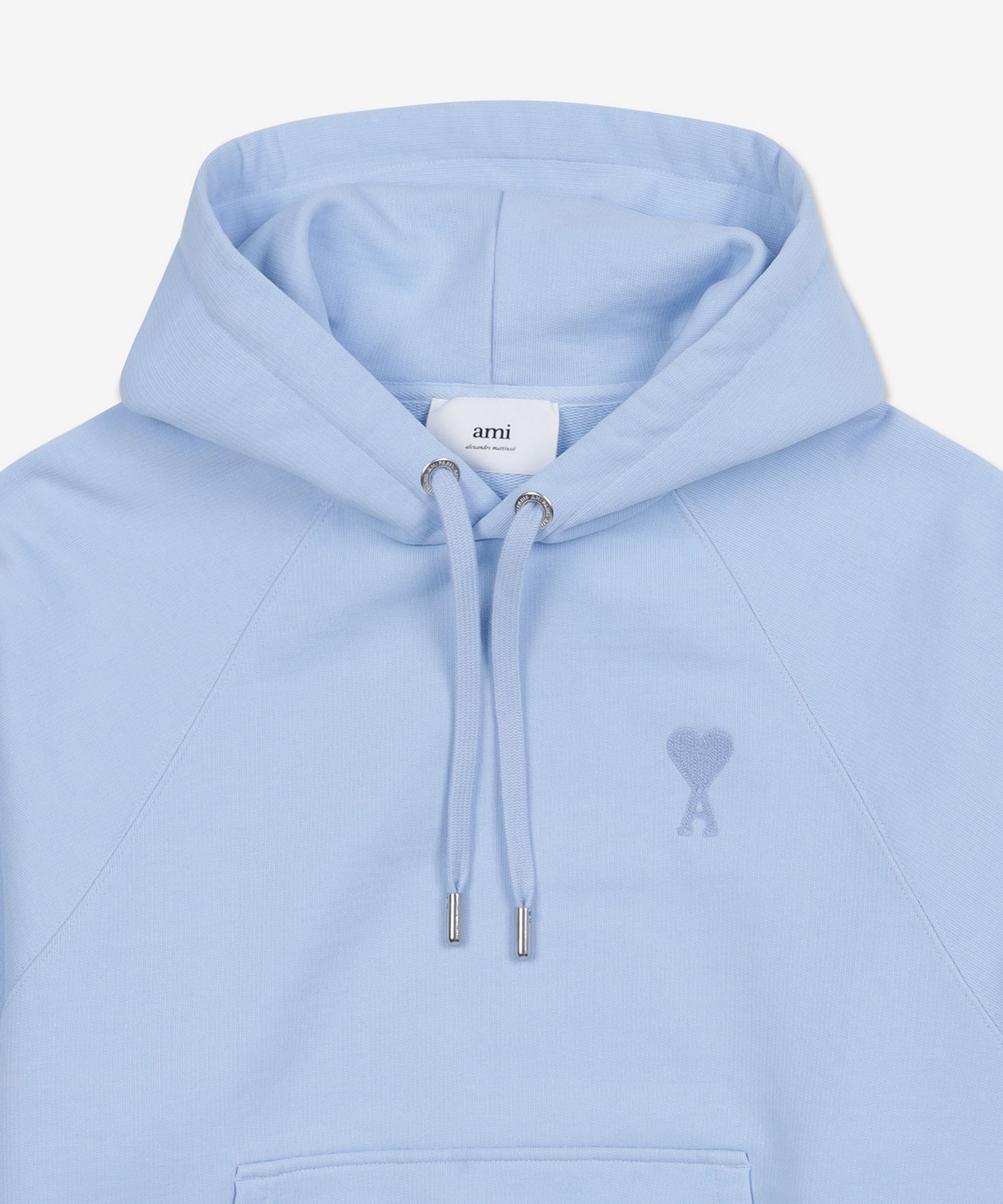 MUSINSA | AMI Men's Small Heart Logo Hoodie - Sky Blue