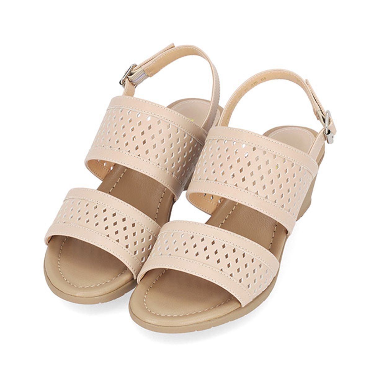 엘칸토(ELCANTO) 마쯔 여성 펀칭 디테일 샌들 5cm LCWW40M326