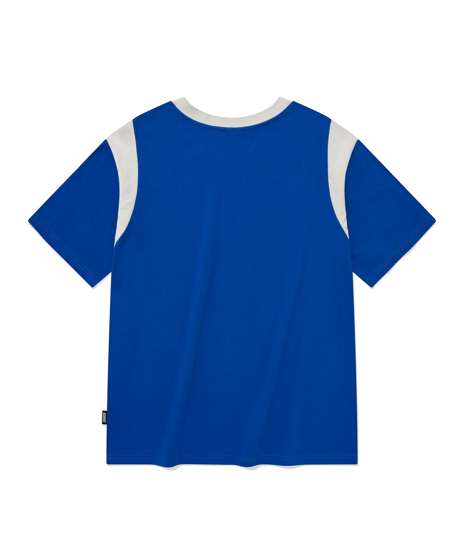 MUSINSA公式 | CHUCK Uniform V-neck Short Sleeve T-shirt (Blue)