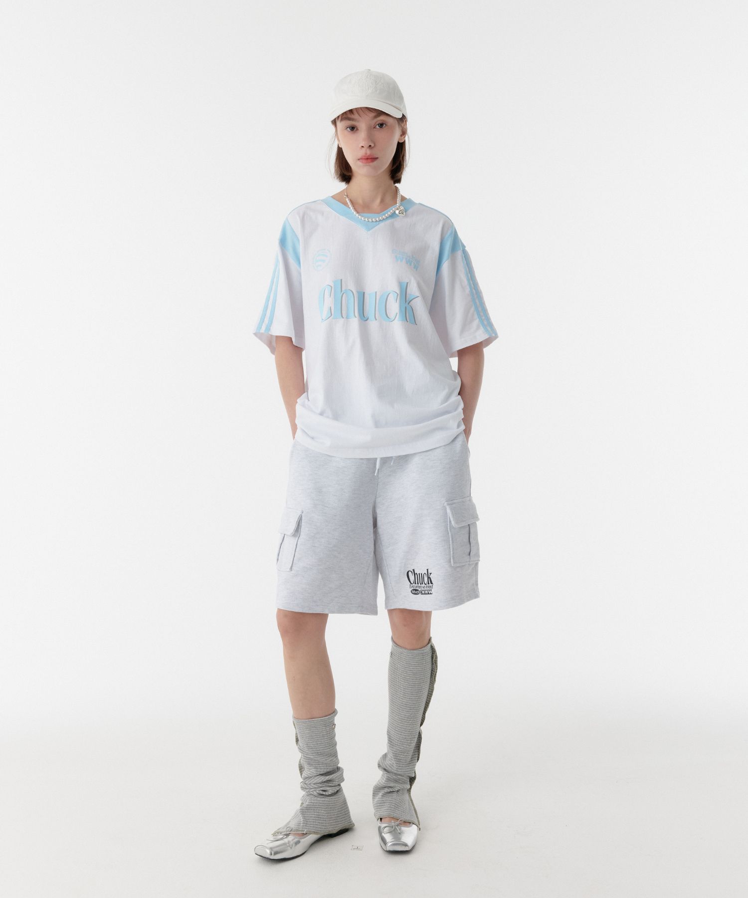 ★韓国の人気★【CHUCK】★Uniform V-Neck T-Shir.t★関税込★ ☆韓国の人気☆【CHUCK】☆Uniform V-Neck T-Shir.t☆関税込