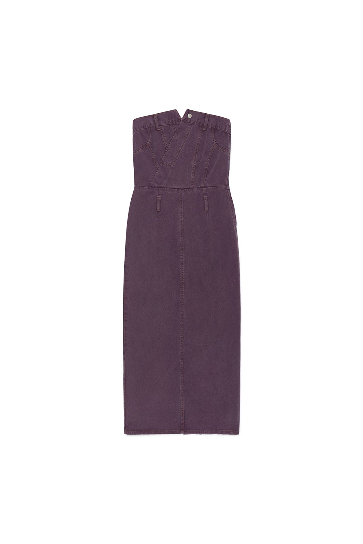 커렌트(CURRENT) DENIM TUBE TOP DRESS [PURPLE]