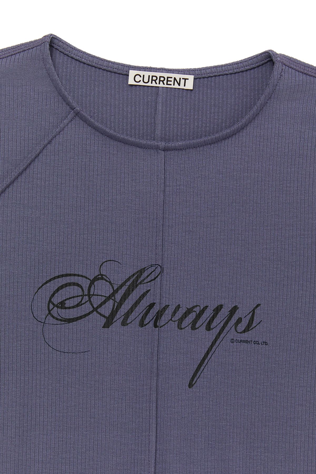 커렌트(CURRENT) PINTUCK CROP SHORT SLEEVE TEE [BLUE]