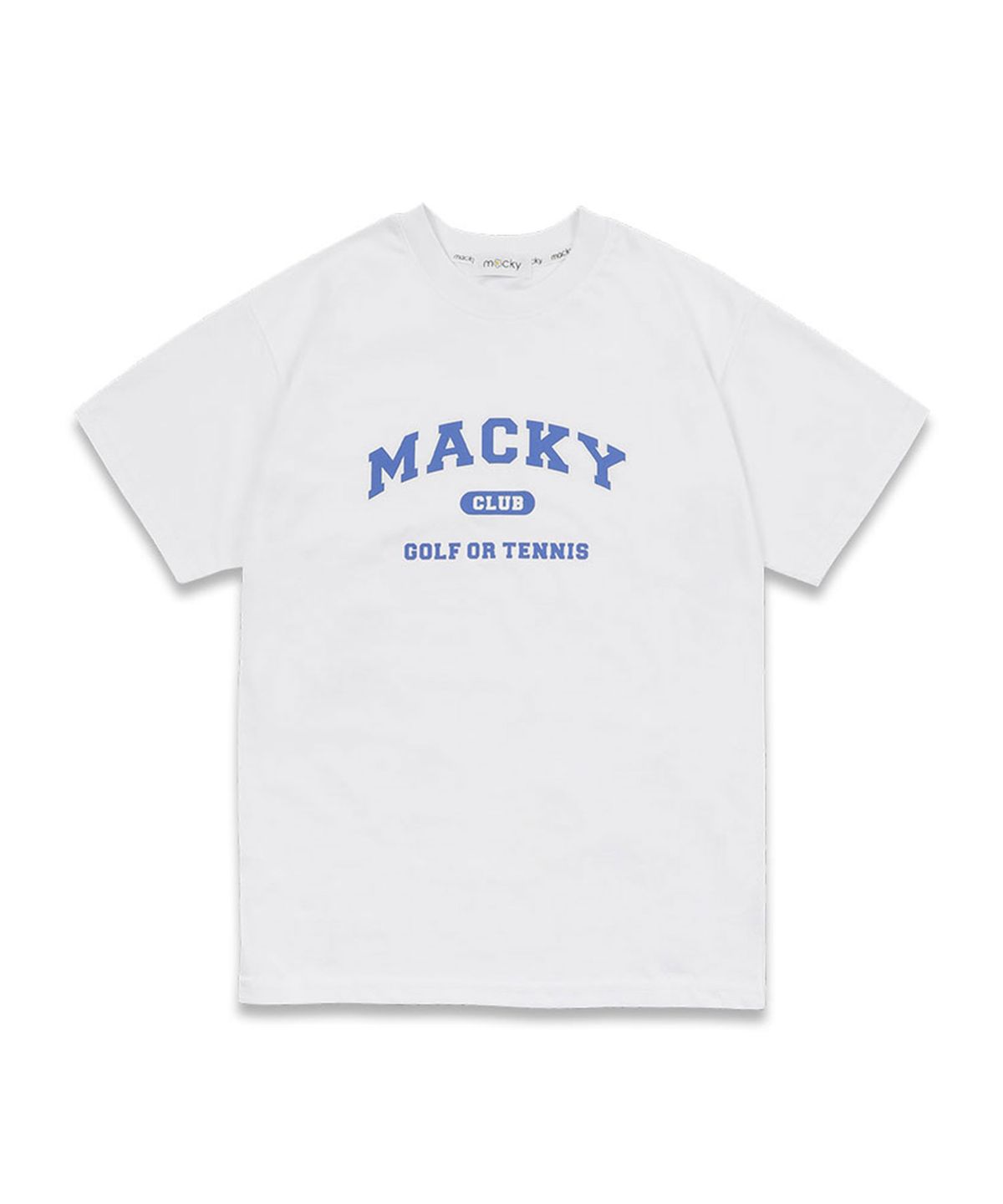 맥키(MACKY) 맥키클럽 반팔 티셔츠 화이트-블루
