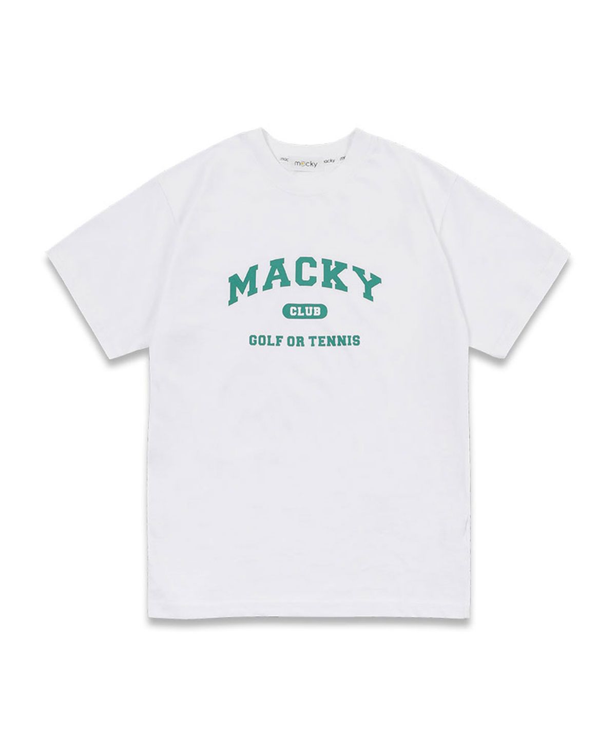 맥키(MACKY) 맥키클럽 반팔 티셔츠 화이트-그린
