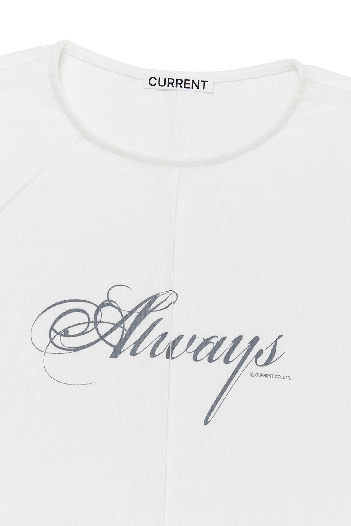 커렌트(CURRENT) PINTUCK CROP SHORT SLEEVE TEE [IVORY]