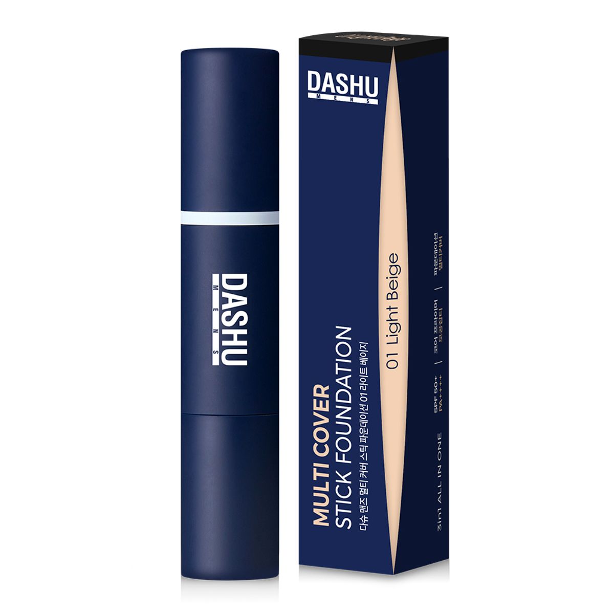 다슈(DASHU) 맨즈 멀티 커버 스틱 파운데이션 (3color) + 폼클렌징 30ml