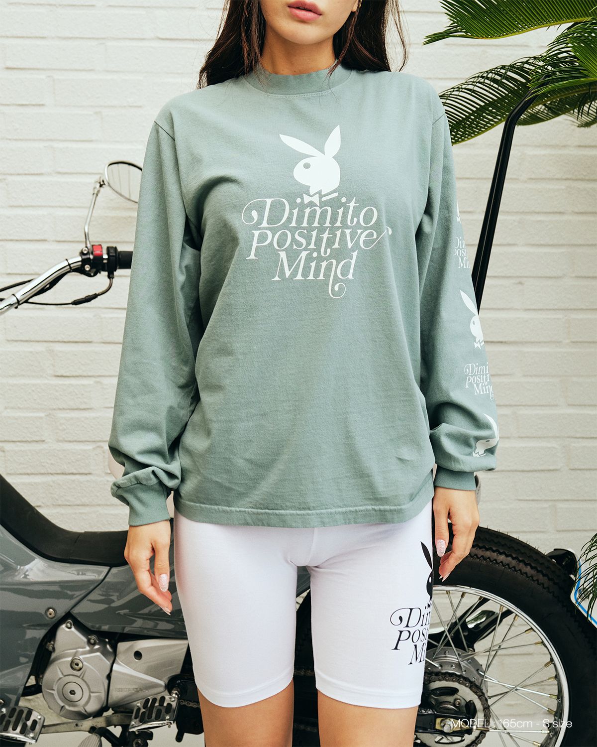 디미토(DIMITO) (PLAYBOY X DIMITO) SPANDEX BIKER SHORT WHITE