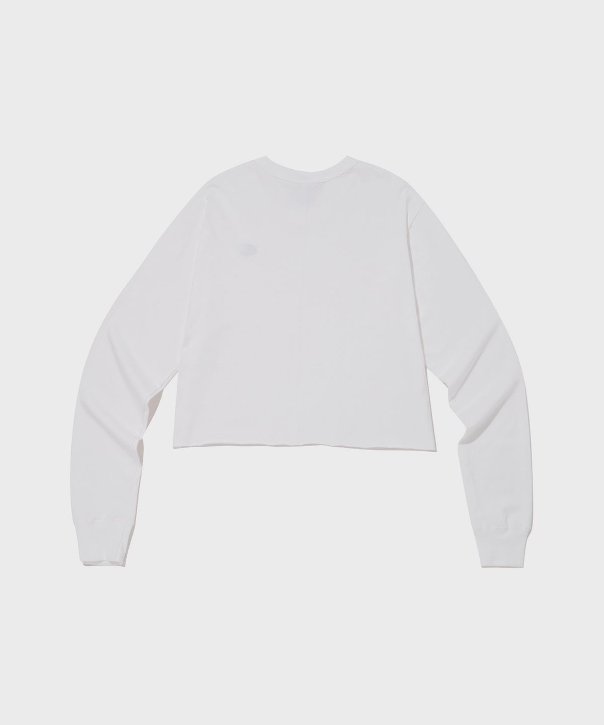 챔피온(CHAMPION) 여성 보이프렌드 크롭 롱슬리브 티셔츠 White