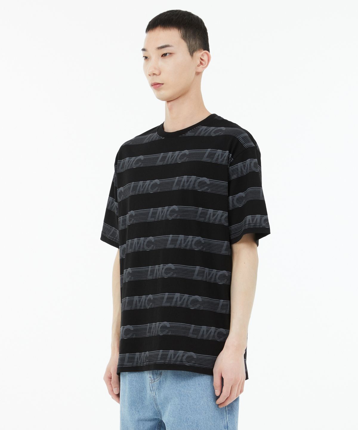 엘엠씨(LMC) BLIND ITALIC STRIPE TEE black
