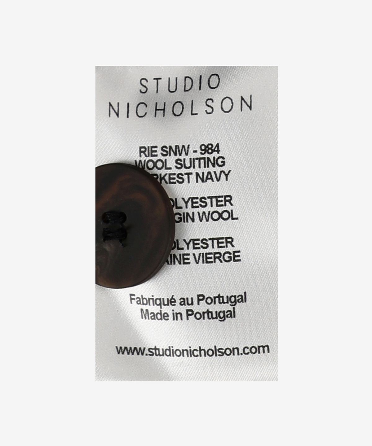 스튜디오니콜슨(STUDIO NICHOLSON) 리 울 블랜드 테일러드 팬츠 - 다키스트 네이비 / RIESNW984DARKESTNAVY