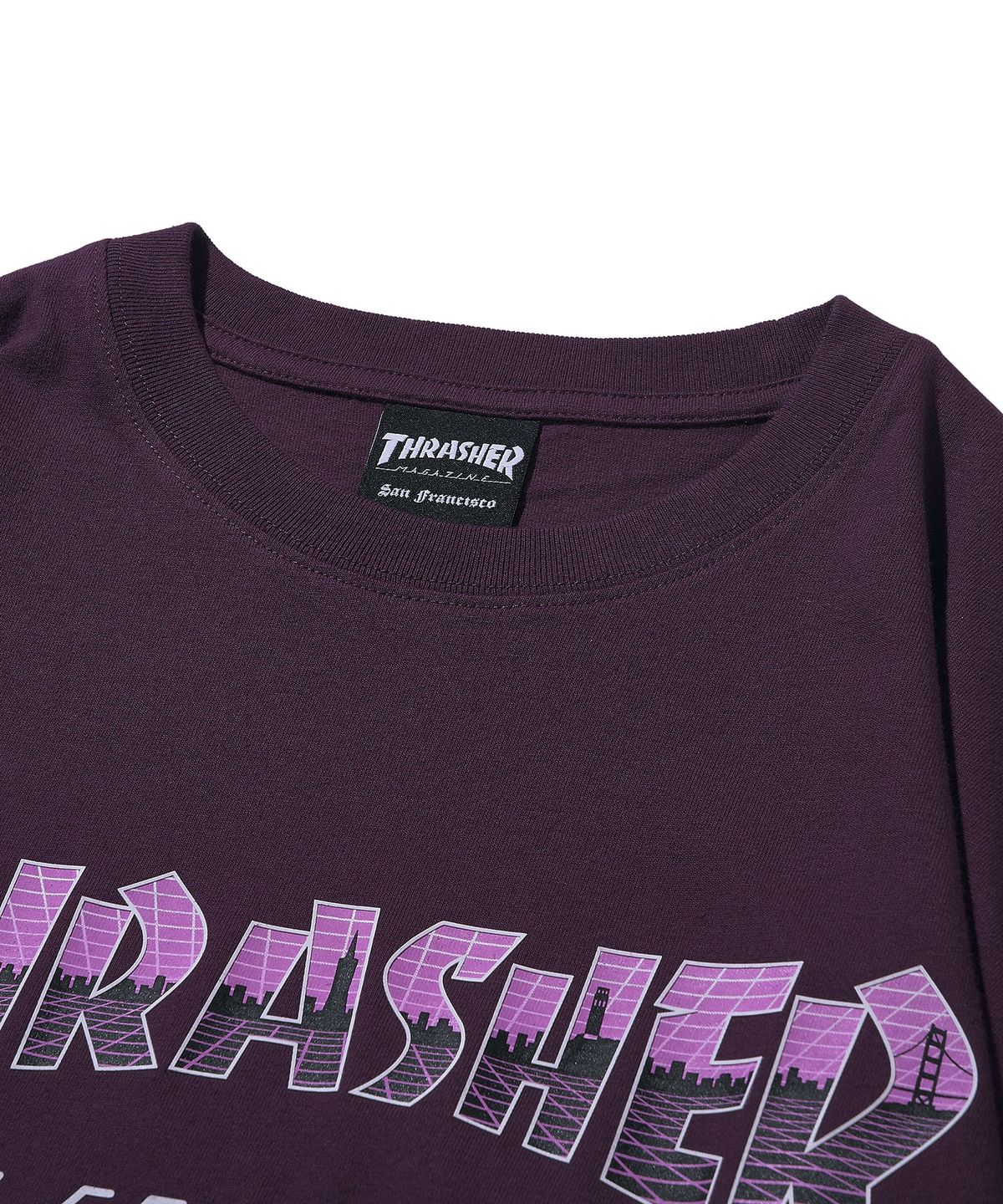 트레셔(THRASHER) 씨티 매거진 반팔 티셔츠 퍼플