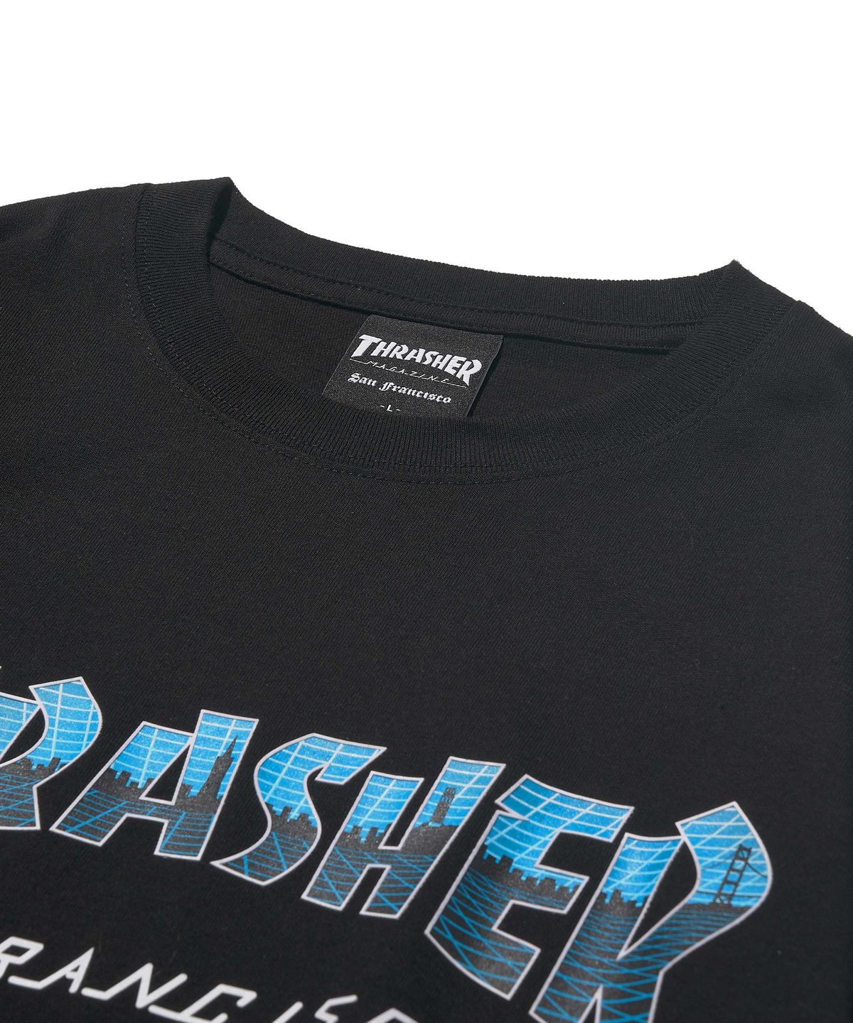 트레셔(THRASHER) 씨티 매거진 반팔 티셔츠 블랙