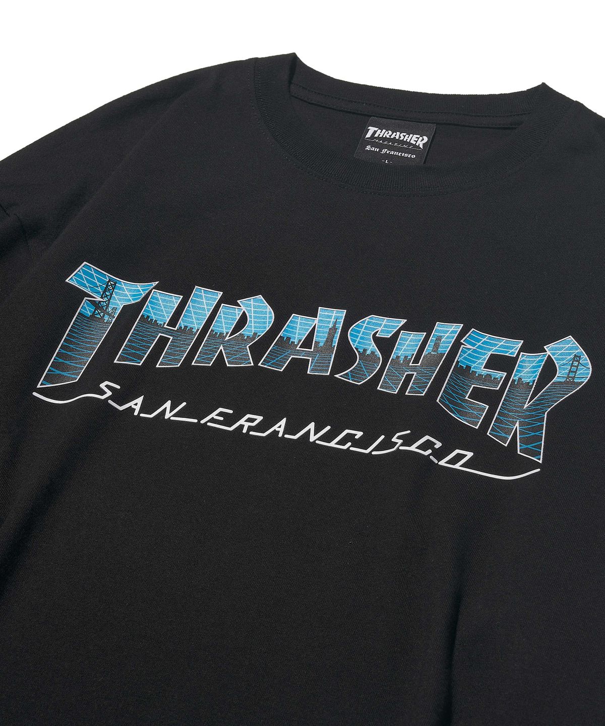 트레셔(THRASHER) 씨티 매거진 반팔 티셔츠 블랙