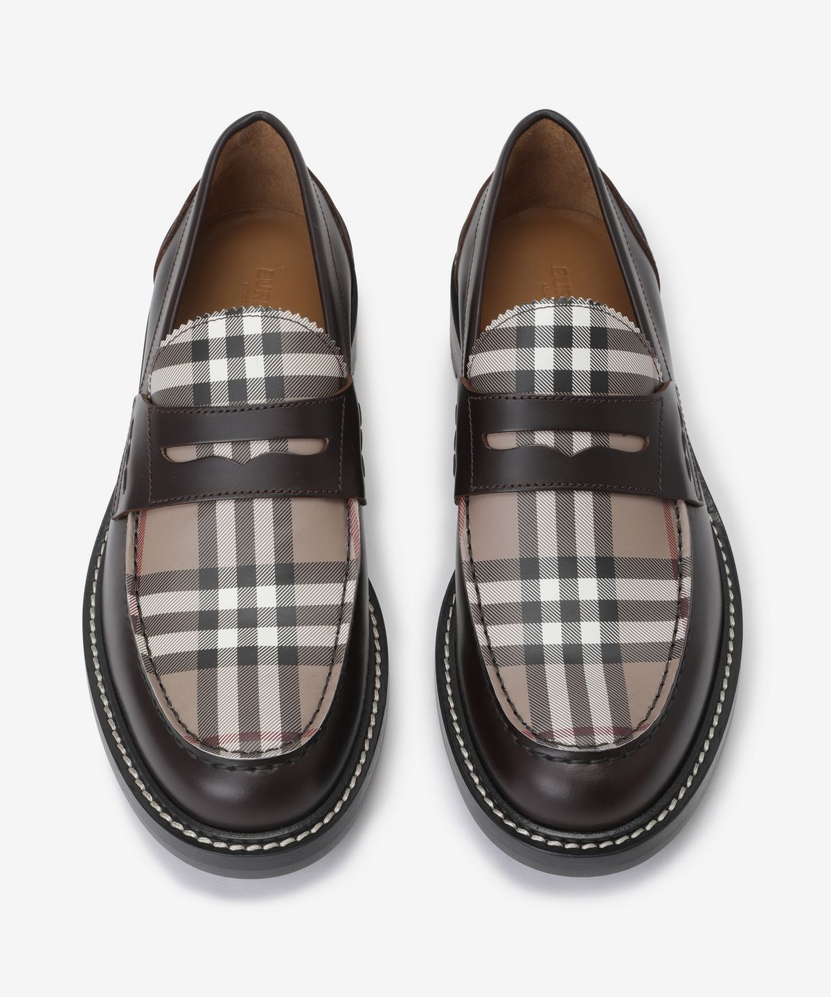 버버리(BURBERRY) 빈티지 체크 로퍼 - 브라운 / 8062439