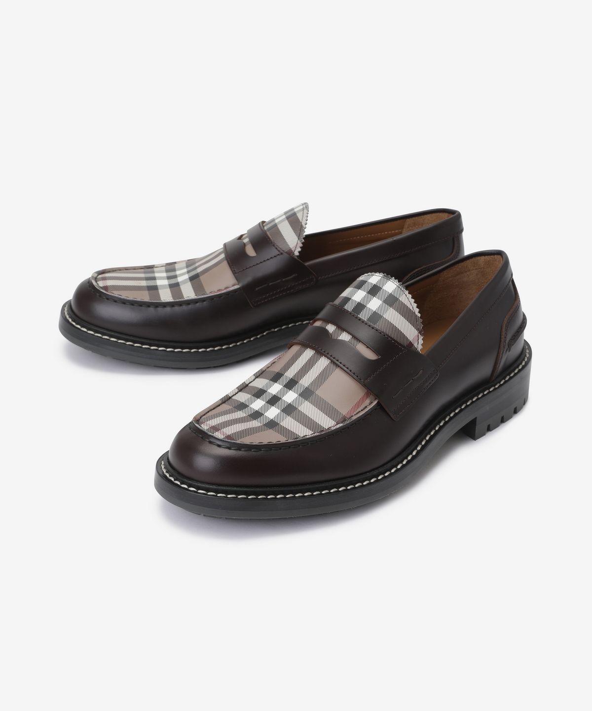 버버리(BURBERRY) 빈티지 체크 로퍼 - 브라운 / 8062439