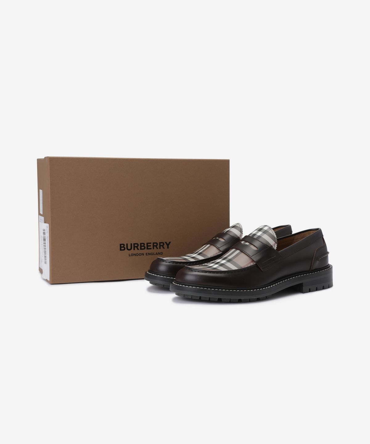 버버리(BURBERRY) 빈티지 체크 로퍼 - 브라운 / 8062439