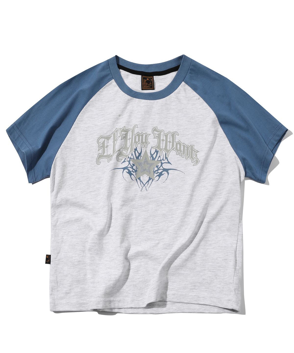 이퓨원트(IFYOUWANT) Haze star Raglan TEE skyblue
