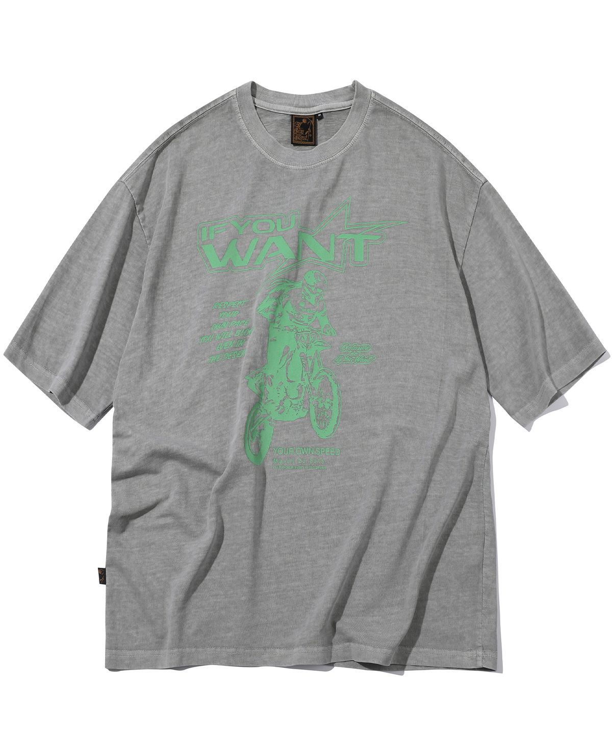 이퓨원트(IFYOUWANT) Motorcycle pigment TEE ghost gray