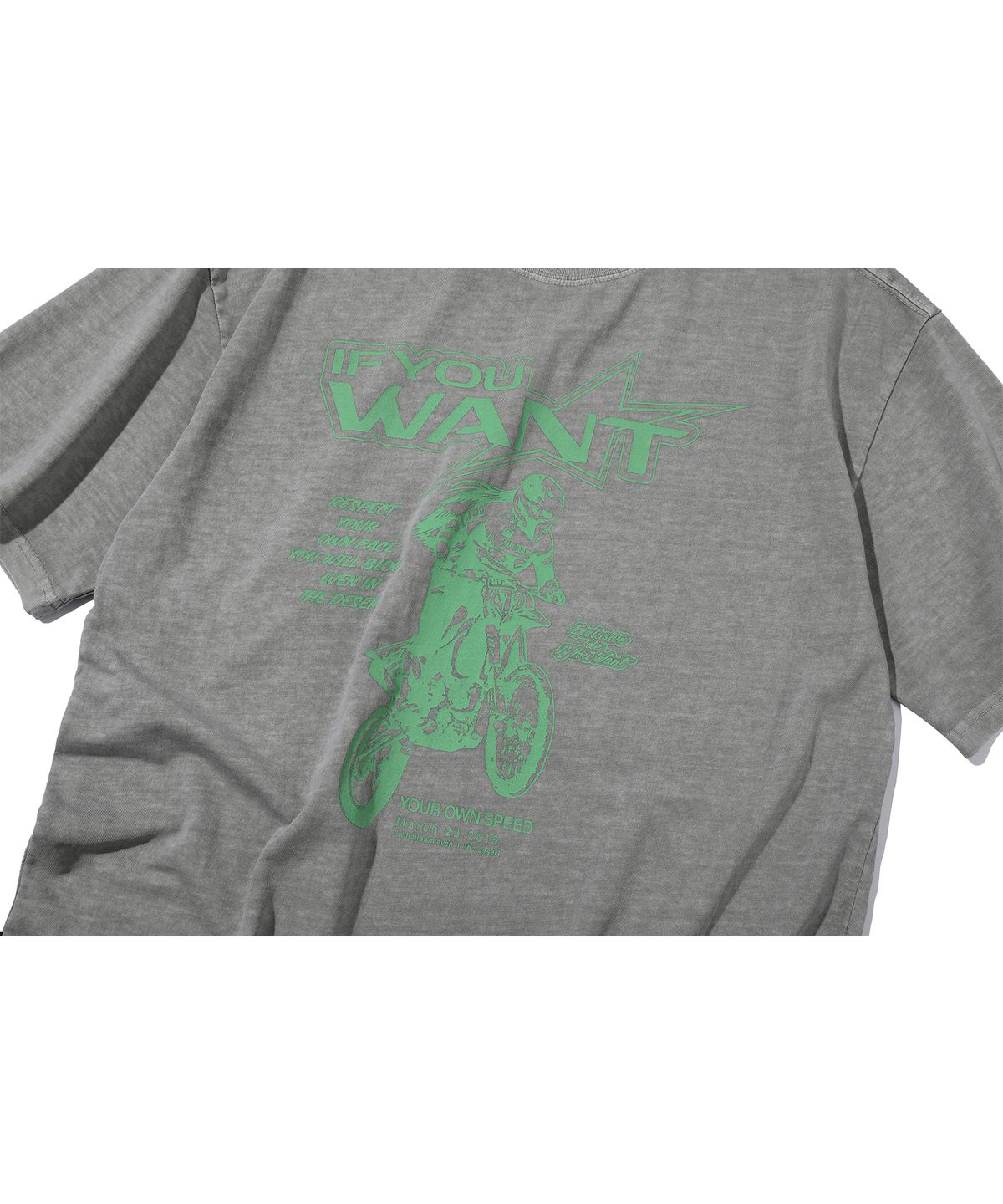이퓨원트(IFYOUWANT) Motorcycle pigment TEE ghost gray