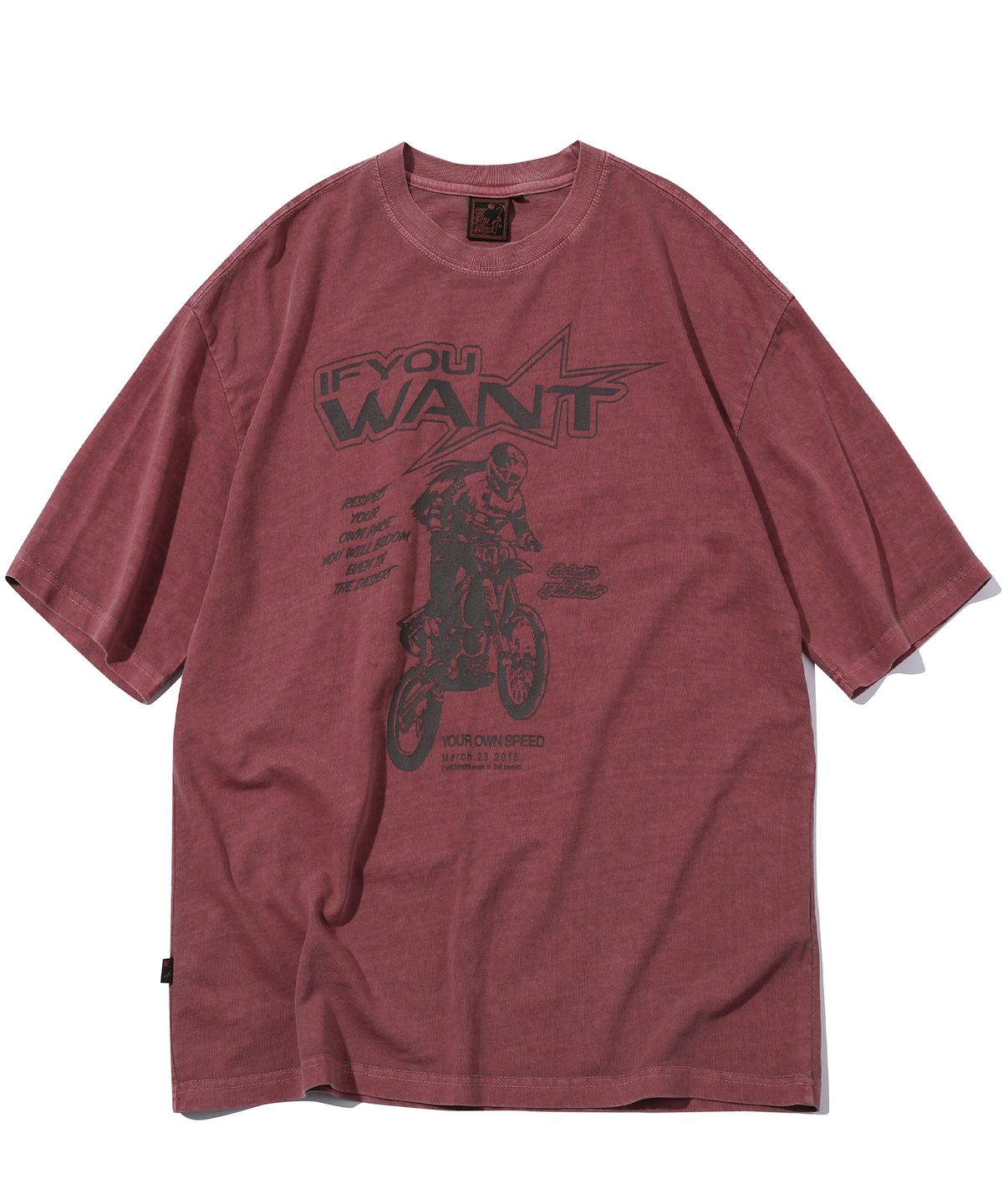 이퓨원트(IFYOUWANT) Motorcycle pigment TEE dusty pink