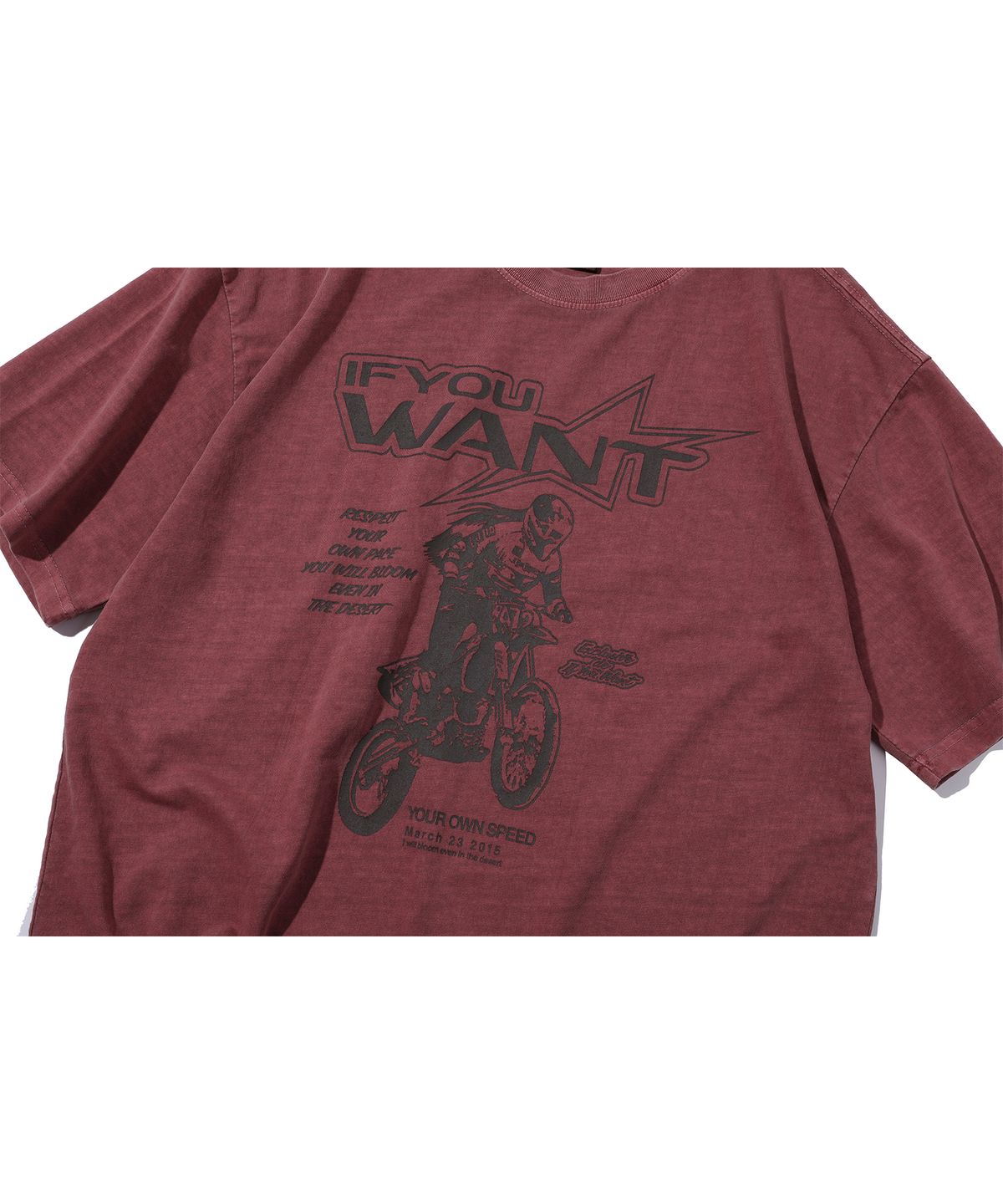 이퓨원트(IFYOUWANT) Motorcycle pigment TEE dusty pink