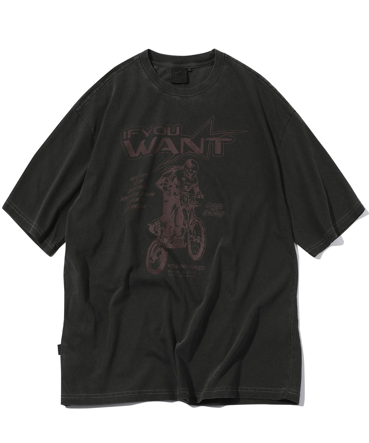이퓨원트(IFYOUWANT) Motorcycle pigment TEE smoke black